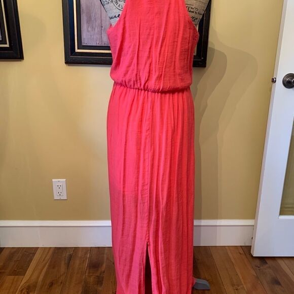 Lily Rose Floor Length Dress Gold Choker neck - Picture 4 of 8